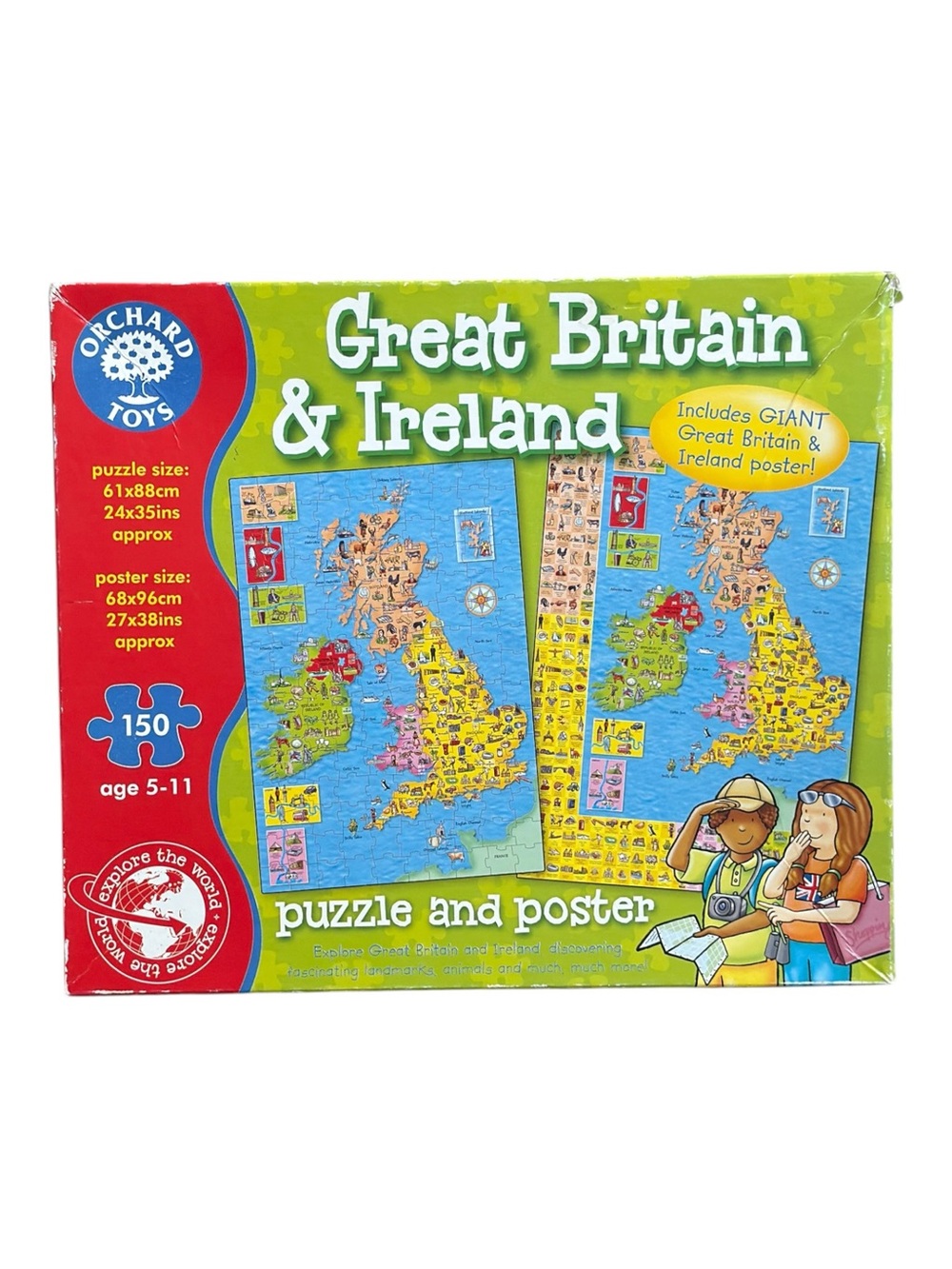Orchard Toys Kids Great Britain & Ireland 150 Piece Floor Puzzle & Poster.